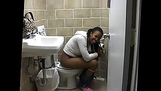 Black bickni girl in bathroom